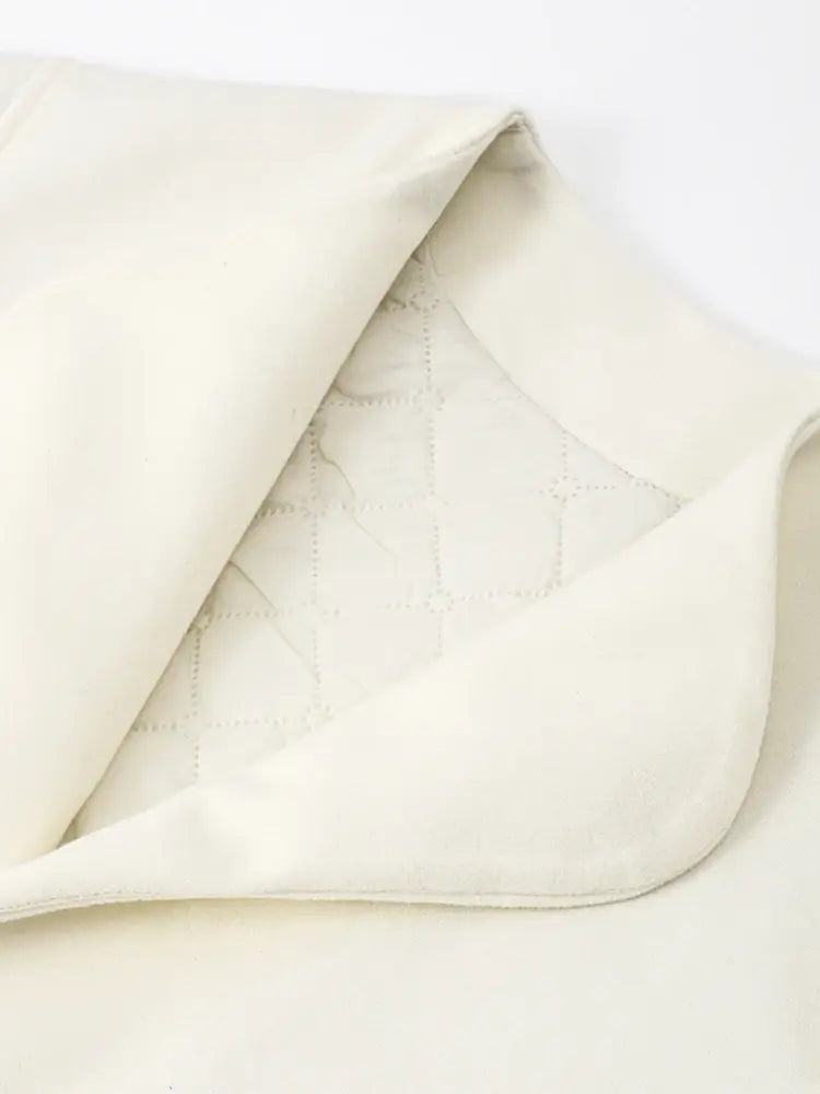 CASUAL WHITE WOMEN WOOLEN COAT