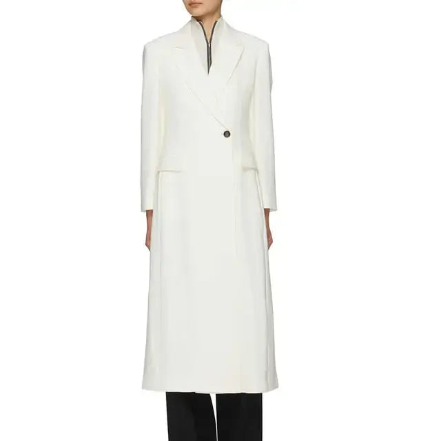 WHITE SLIM TRENCH COAT