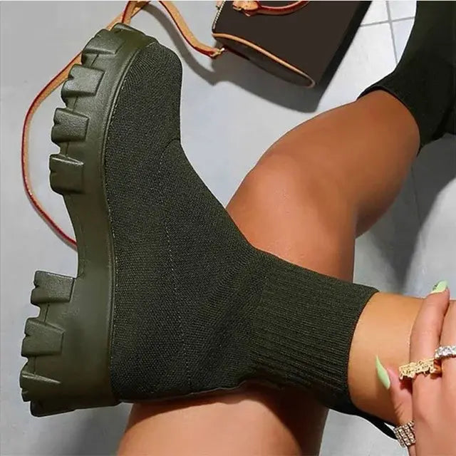 ELASTIC PLATFORM BOOTS