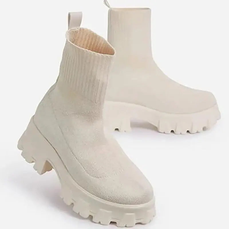 ELASTIC PLATFORM BOOTS