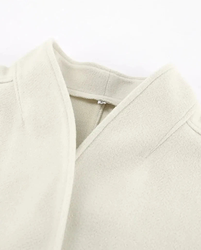 ELEGANT SOLID WOOLEN COAT