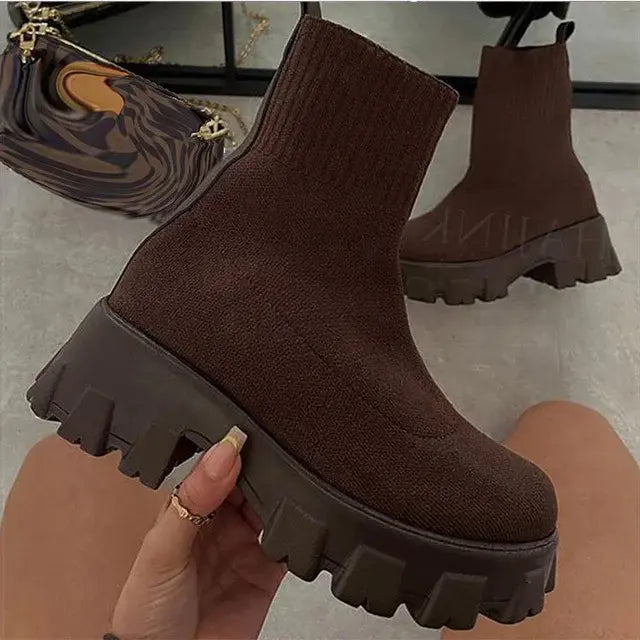 ELASTIC PLATFORM BOOTS