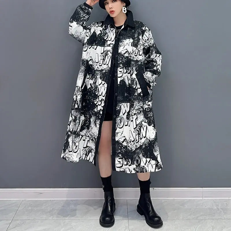 LETTERS PAINTED LONG COAT