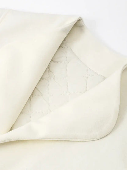 CASUAL WHITE WOMEN WOOLEN COAT