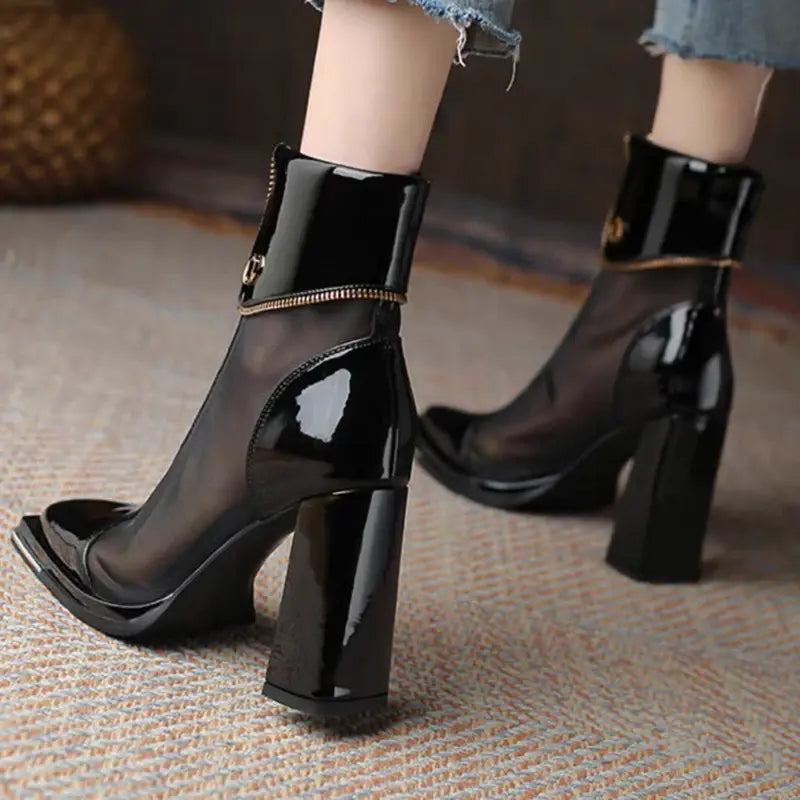 BLACK MESH BOOTS