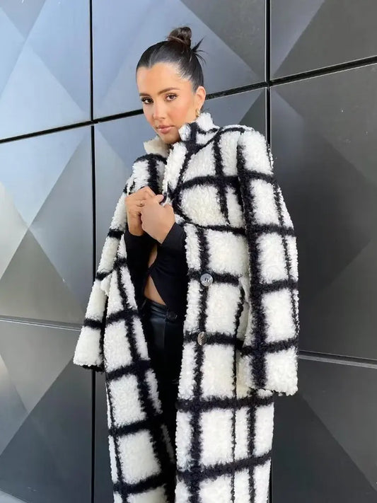 PLAID TRENCH COAT
