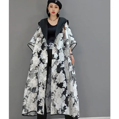 HOODED CARDIGAN COAT