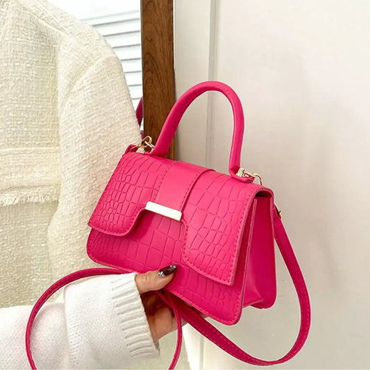 PINK ALLIGATOR PATTERN BAG