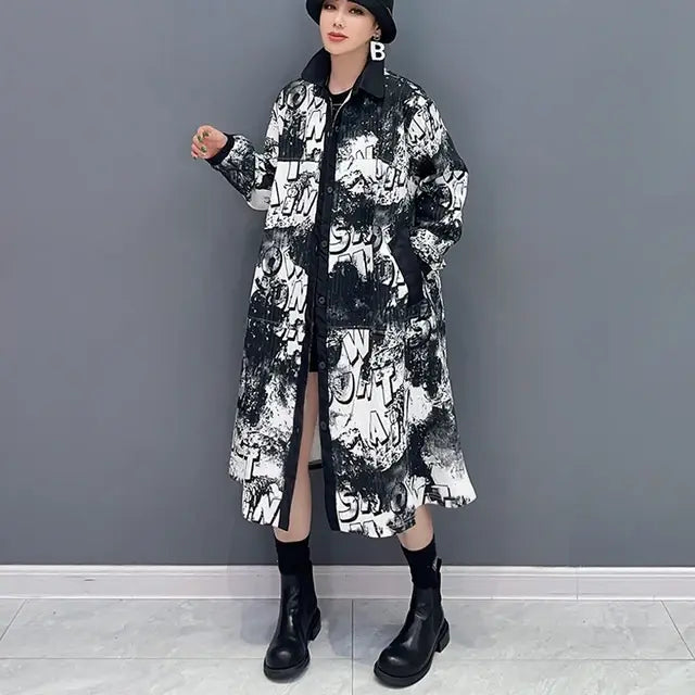 LETTERS PAINTED LONG COAT