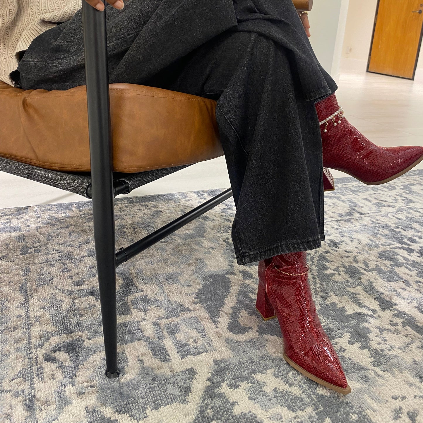RED SNAKE BOOTS