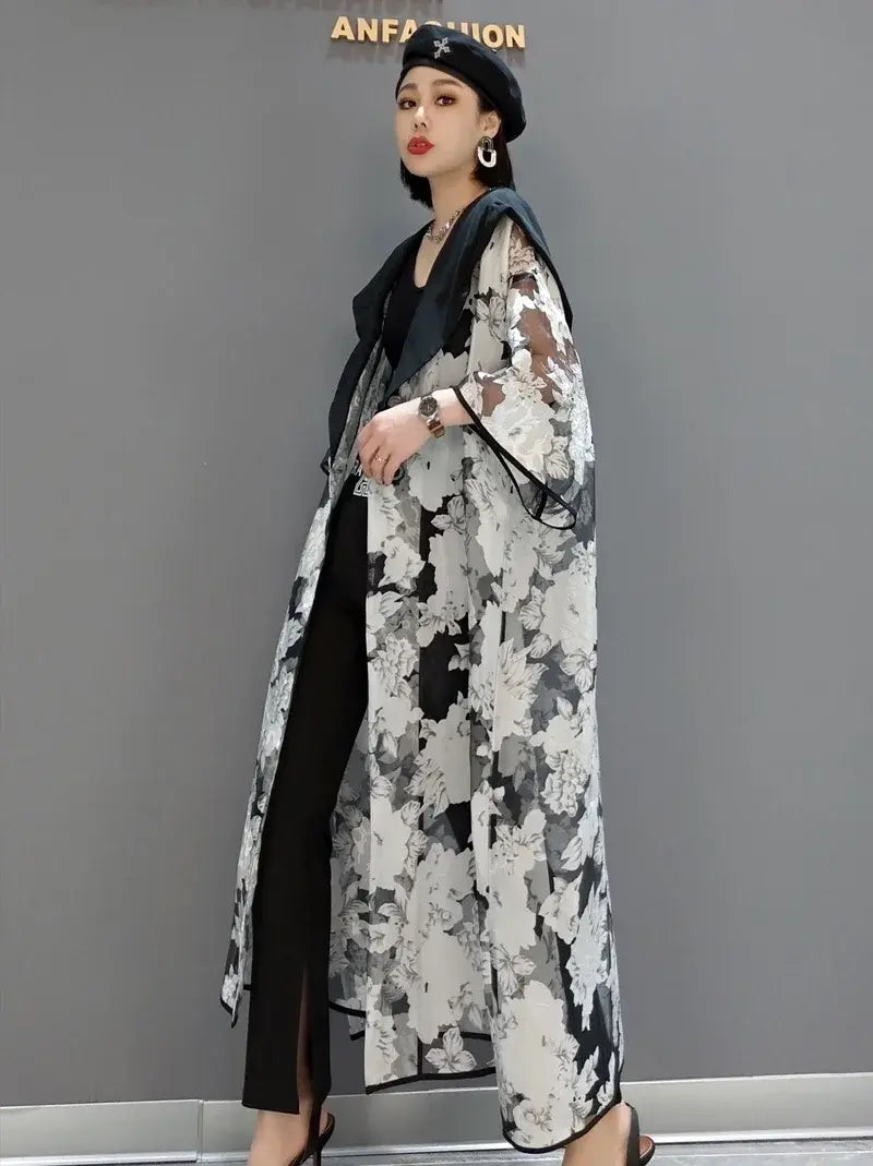 HOODED CARDIGAN COAT