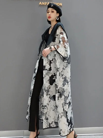 HOODED CARDIGAN COAT
