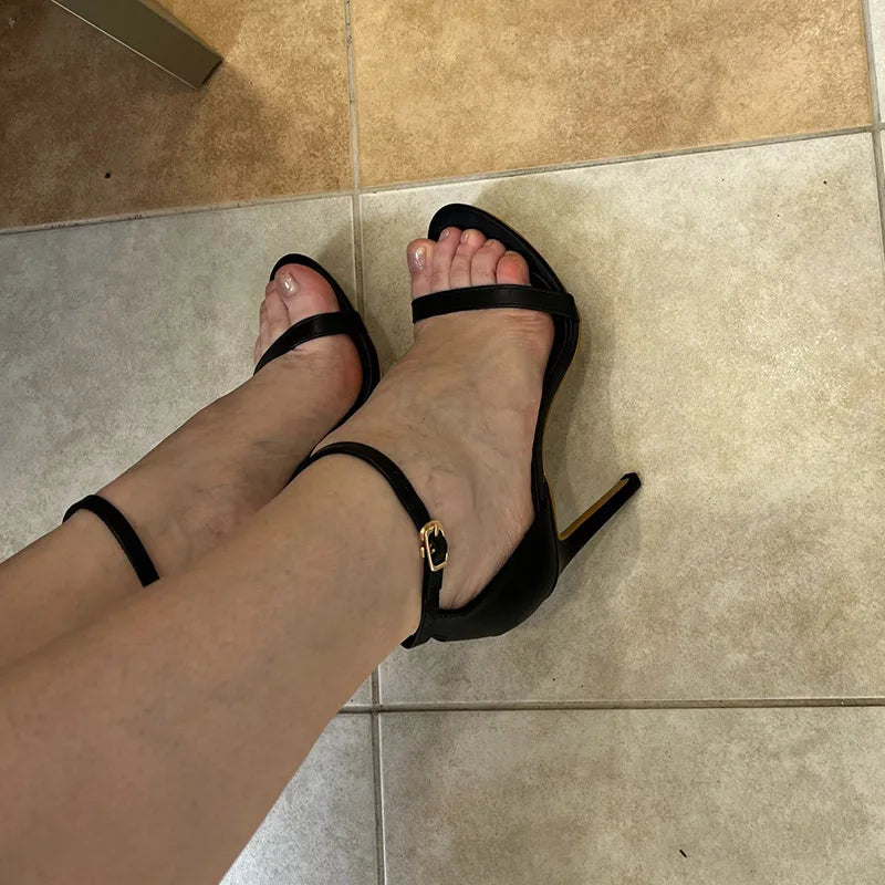 Summer Women 10cm High Heels Fetish Sandals Lady Gladiator Strap Leather Silver Sandles Fashion Platform Nightclub Party Shoes