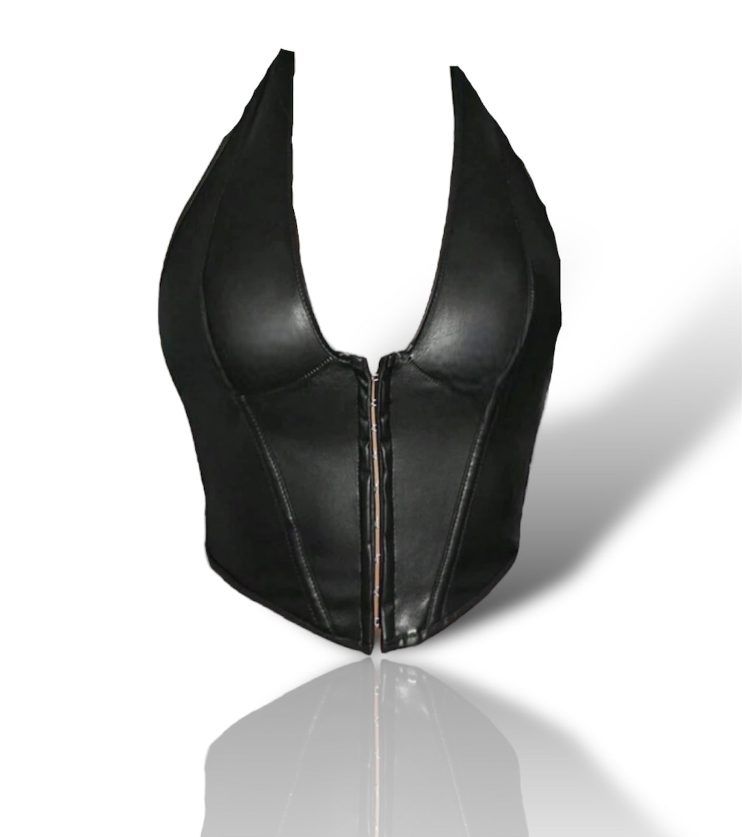 LEATHER BIKER TOP