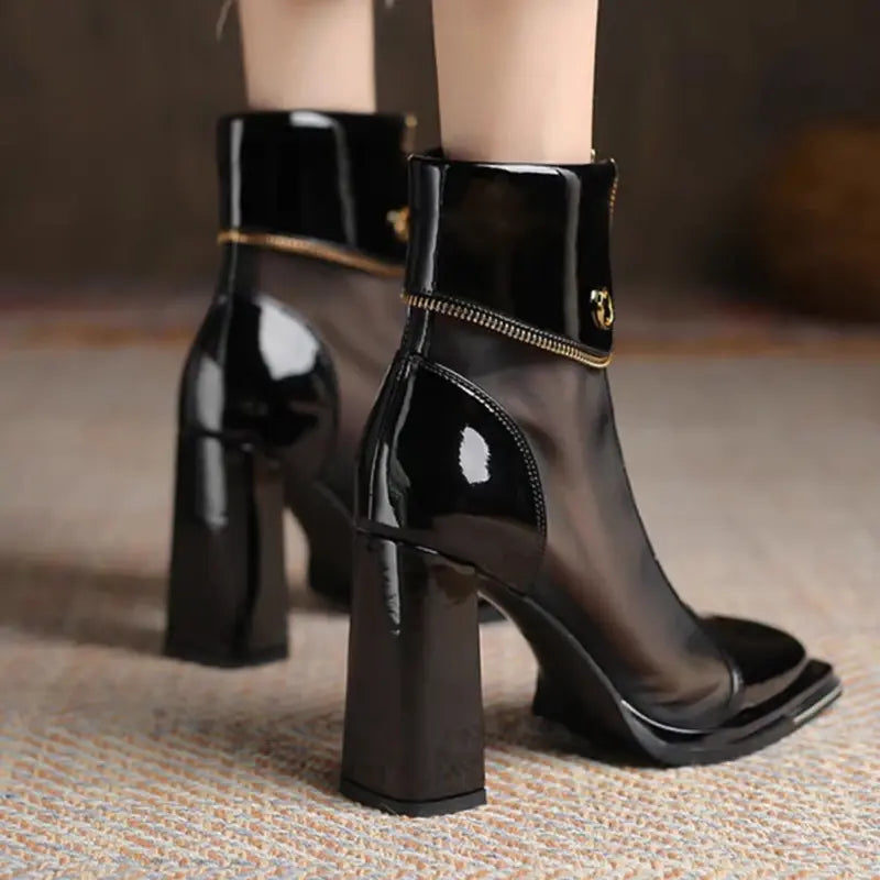 BLACK MESH BOOTS
