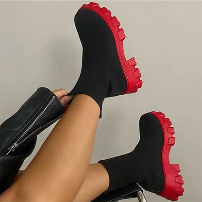 ELASTIC PLATFORM BOOTS