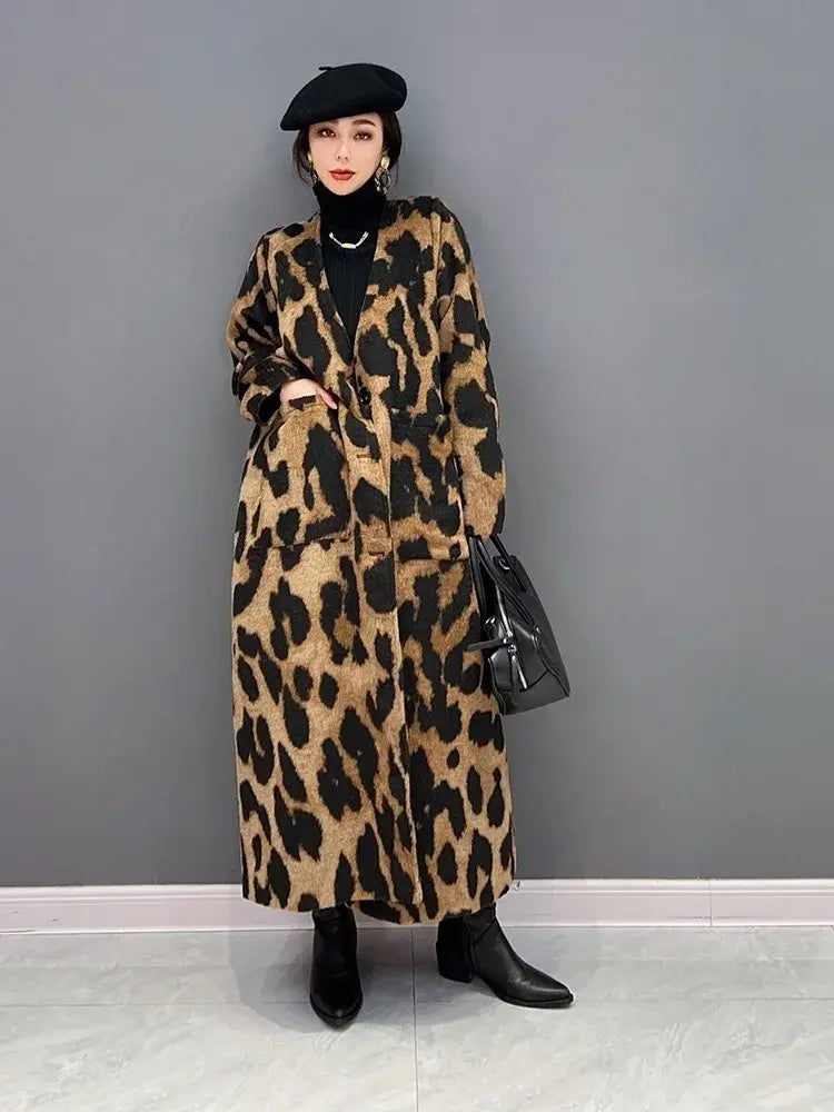 LEOPARD PRINT TRENCH COAT