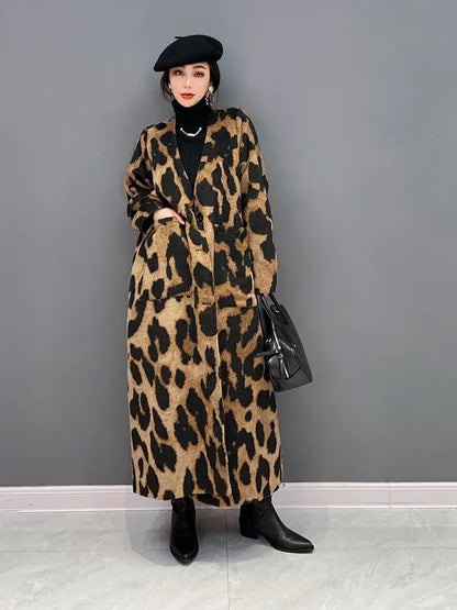 LEOPARD PRINT TRENCH COAT