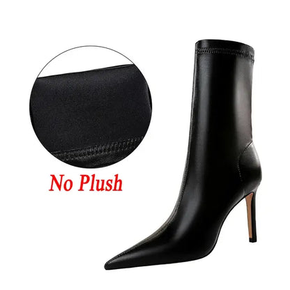 HIGH HEELS LEATHER BOOTS
