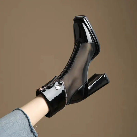 BLACK MESH BOOTS