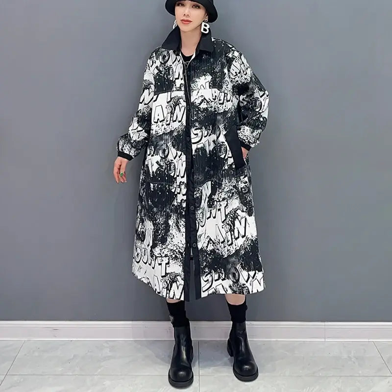 LETTERS PAINTED LONG COAT