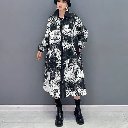 LETTERS PAINTED LONG COAT