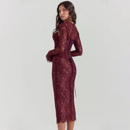 LACE PRINT BODYCON