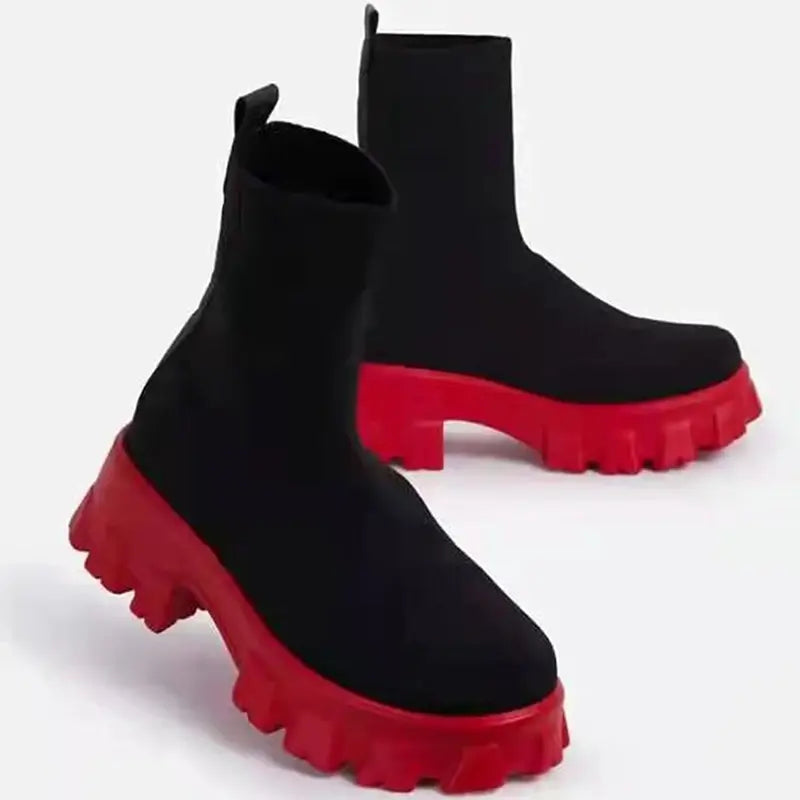 ELASTIC PLATFORM BOOTS
