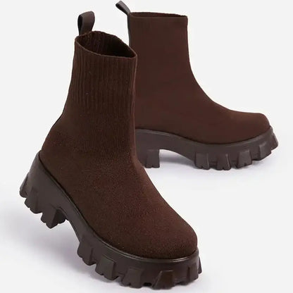 ELASTIC PLATFORM BOOTS