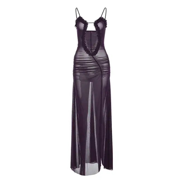 VINTAGE HALTER SEXY BACKLESS DRESS