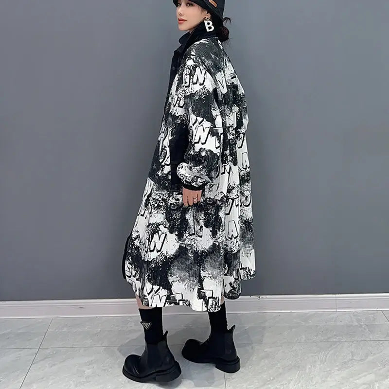 LETTERS PAINTED LONG COAT