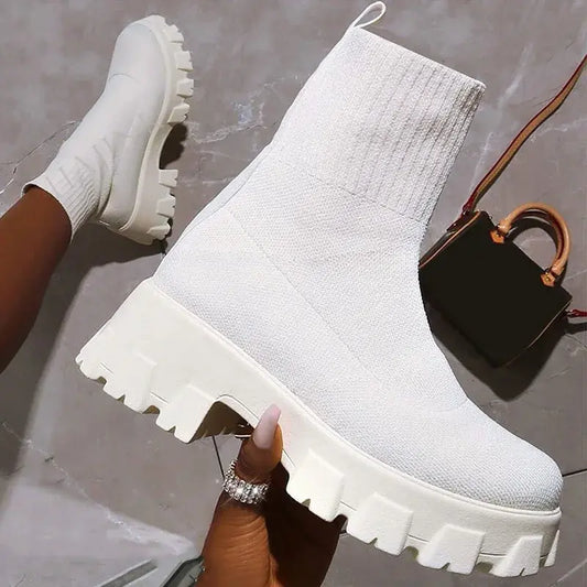 ELASTIC PLATFORM BOOTS